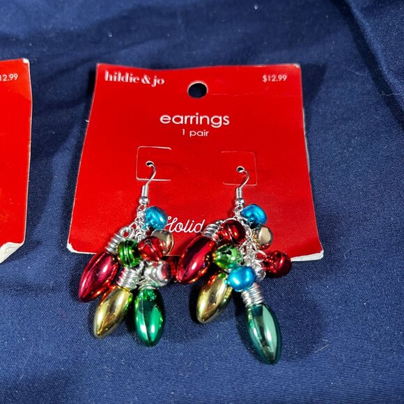 Hildie & Jo Holiday Earrings Set Of 6 - Festive Designs With Nutcracker Gem Drop - Picture 4 of 7